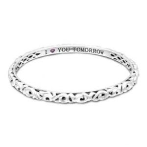 Charles Krypell Sterling Silver “I Love You Tomorrow” Bangle Bracelet